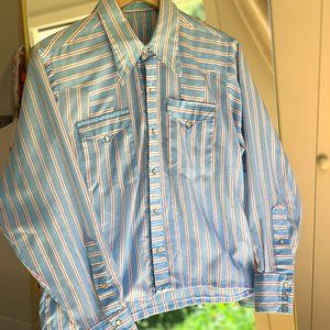 VINTAGE Snap Button Top Striped 4th of July Stripe